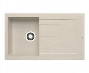 Νεροχύτης Με 1 Γούρνα Και Ποδιά 86x50εκ. Pyramis Pyragranite Alazia 1B 1D Beige