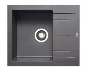 Νεροχύτης Με 1 Γούρνα Και Ποδιά 59x50εκ. Pyramis Pyragranite Alazia 1B 1D Iron Grey