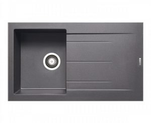 Νεροχύτης Με 1 Γούρνα Και Ποδιά 79x50εκ. Pyramis Pyragranite Alazia 1B 1D Iron Grey