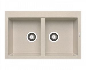 Νεροχύτης Με 2 Γούρνες 79x50εκ. Pyramis Pyragranite Alazia 2B Beige