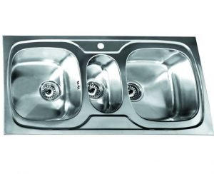 Νεροχύτης 2 1/2 Γούρνες FOX ST/ST 100x48x18 Gloria