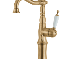 Μπαταρία Νιπτήρα Υψηλή με Βαλβίδα Clic-Clac Oxford Bugnatese Bronze