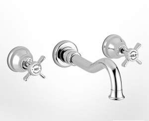 Μπαταρία Νιπτήρα Τοίχου 3 οπών Princeton Bugnatese Chrome