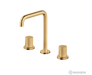 Μπαταρία Νιπτήρα Επικαθήμενη 3 οπών OSO Eurorama Brushed Gold