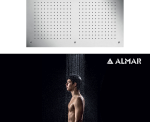 Κεφαλή Ντουζ Εντοιχισμού Οροφής 70x38 Almar Inox Brushed