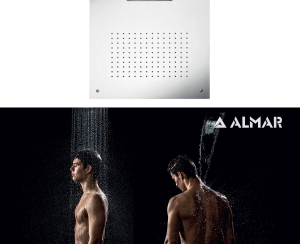 Κεφαλή Ντουζ Εντοιχισμού Οροφής Temptation 50x50, Almar Inox Brushed