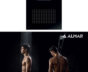 Κεφαλή Ντουζ Εντοιχισμού Οροφής Temptation 50x50, Almar Black Matt