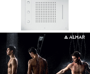 Κεφαλή Ντουζ Εντοιχισμού Οροφής 63x48, Almar White Matt