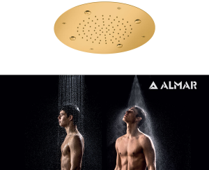 Κεφαλή Ντουζ Εντοιχισμού Οροφής Φ38 Almar PVD Brushed Gold