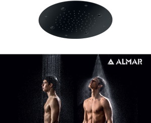 Κεφαλή Ντουζ Εντοιχισμού Οροφής Φ38 Almar Black Matt