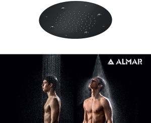 Κεφαλή Ντουζ Εντοιχισμού Οροφής Φ38 Almar PVD Black Brushed
