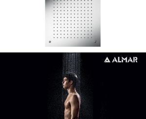 Κεφαλή Ντουζ Εντοιχισμού Οροφής Temptation 38x38, Almar Inox Chrome