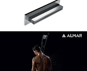 Καταρράκτης Ντουζ XL 34,6x8 Almar Chrome