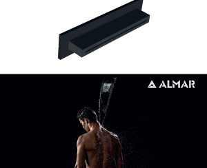 Καταρράκτης Ντουζ XL 34,6x8 Almar Black Matt