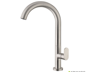 Μπαταρία Νιπτήρα Υψηλή με Βαλβίδα Clic-Clac Slim Vicario Inox