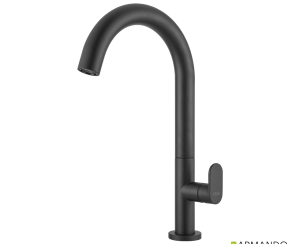 Μπαταρία Νιπτήρα Υψηλή με Βαλβίδα Clic-Clac Slim Vicario Black Matt