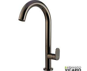 Μπαταρία Νιπτήρα Υψηλή με Βαλβίδα Clic-Clac Slim Vicario Black Chrome