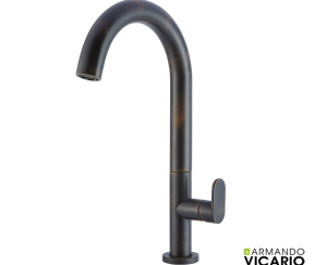 Μπαταρία Νιπτήρα Υψηλή με Βαλβίδα Clic-Clac Slim Vicario Rusty Black