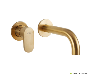 Μπαταρία Νιπτήρα Τοίχου Slim Vicario Brushed Gold