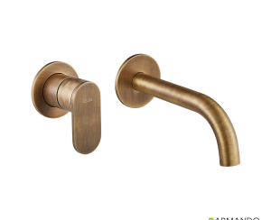 Μπαταρία Νιπτήρα Τοίχου Slim Vicario Antique Brass