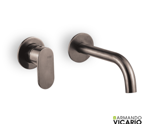 Μπαταρία Νιπτήρα Τοίχου Slim Vicario Black Brushed