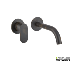 Μπαταρία Νιπτήρα Τοίχου Slim Vicario Rusty Black