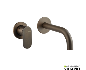 Μπαταρία Νιπτήρα Τοίχου Slim Vicario Tuscany Brass