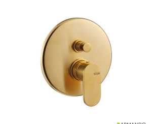 Μίκτης Εντοιχισμού 2 Εξόδων Slim Vicario Brushed Gold