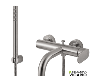 Μπαταρία Λουτρού Slim Vicario Inox