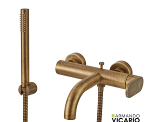 Μπαταρία Λουτρού Slim Vicario Antique Brass