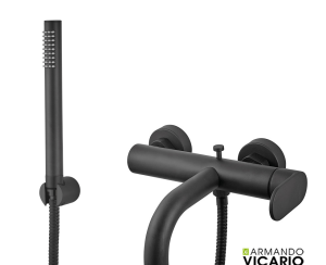 Μπαταρία Λουτρού Slim Vicario Black Matt