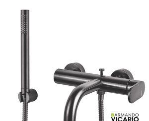 Μπαταρία Λουτρού Slim Vicario Black Brushed