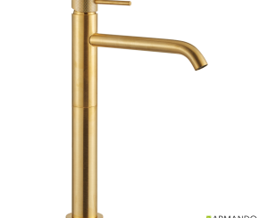 Μπαταρία Νιπτήρα Υψηλή με Βαλβίδα Clic-Clac industrial Vicario Brushed Gold