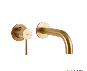 Μπαταρία Νιπτήρα Τοίχου industrial Vicario Brushed Gold