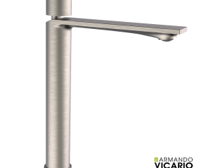 Μπαταρία Νιπτήρα Υψηλή με Βαλβίδα Clic-Clac Halo Vicario Inox