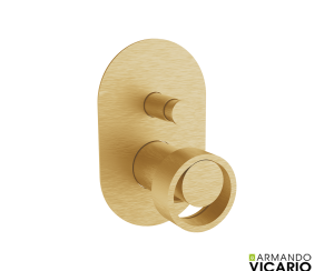 Μίκτης Εντοιχισμού 2 Εξόδων Halo Vicario Brushed Gold