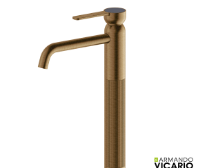 Μπαταρία Νιπτήρα Υψηλή με Βαλβίδα Clic-Clac Lumiere Vicario Antique Brass