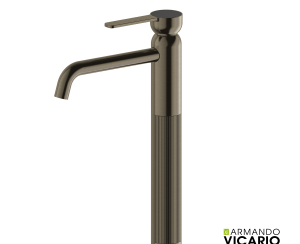 Μπαταρία Νιπτήρα Υψηλή με Βαλβίδα Clic-Clac Lumiere Vicario Black Brushed