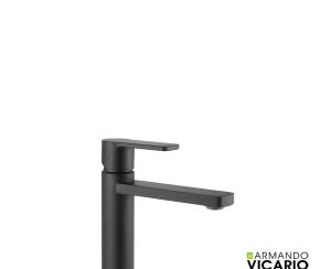 Μπαταρία Νιπτήρα με Βαλβίδα Clic-Clac Glam Vicario Black Matt