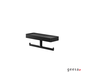 Χαρτοθήκη Διπλή με Εταζέρα Tiger Geesa Black Matt