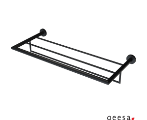 Ράφι για πετσέτες με πετσετοκρεμάστρα NEMOX Geesa Black Matt