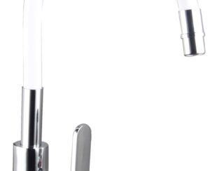 VT13110W Sink mixer- Chrome With swivel white spout