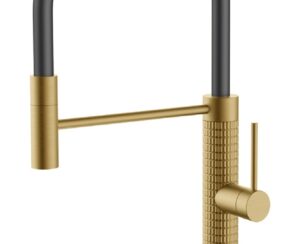 615BNJ Kitchen mixer with swivel spout Brushed gold