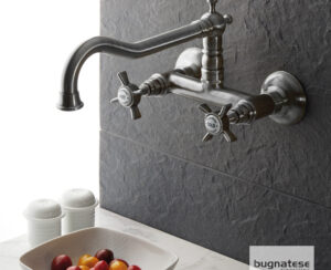Μπαταρία Νεροχύτη Κουζίνας Τοίχου Princeton Bugnatese Inox finish
