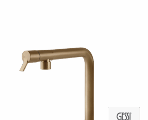 Μπαταρία Νεροχύτη Κουζίνας Fisso Gessi Inox316 Warm Bronze Brushed PVD