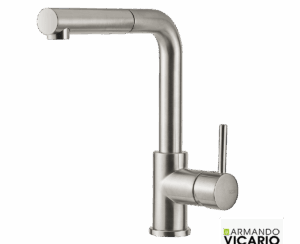 Μπαταρία Νεροχύτη Κουζίνας Fluo Vicario Inox finish