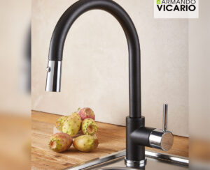 Μπαταρία Νεροχύτη Κουζίνας Fluo Nero Granite