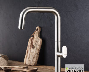 Μπαταρία Νεροχύτη Κουζίνας Eva Vicario Inox finish