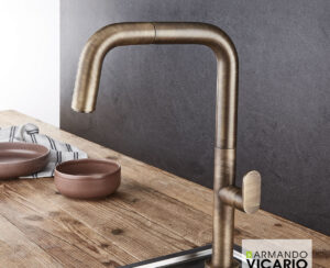 Μπαταρία Νεροχύτη Κουζίνας Eva Vicario Antique Brass