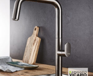 Μπαταρία Νεροχύτη Κουζίνας Eva Vicario Black Brushed